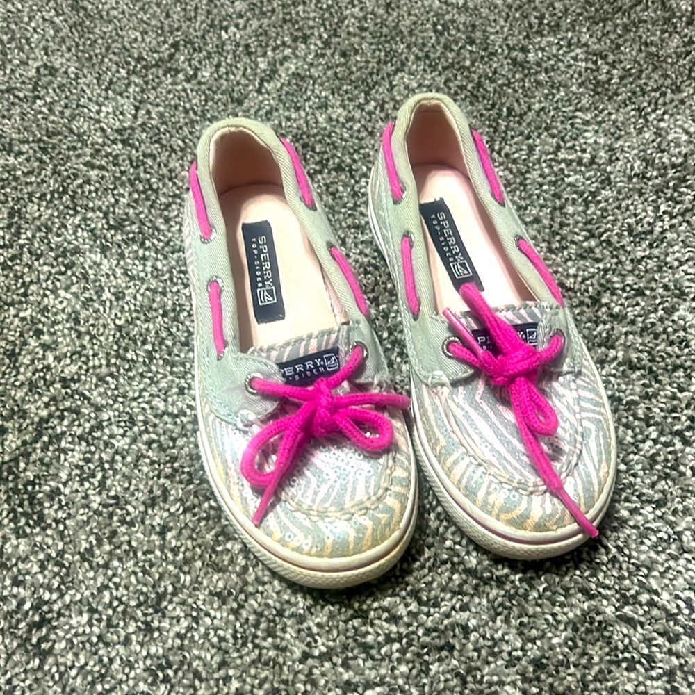 Girls zebra Boat shoes